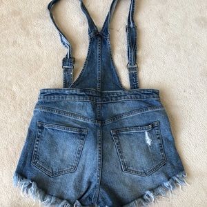 Overall denim Shorts